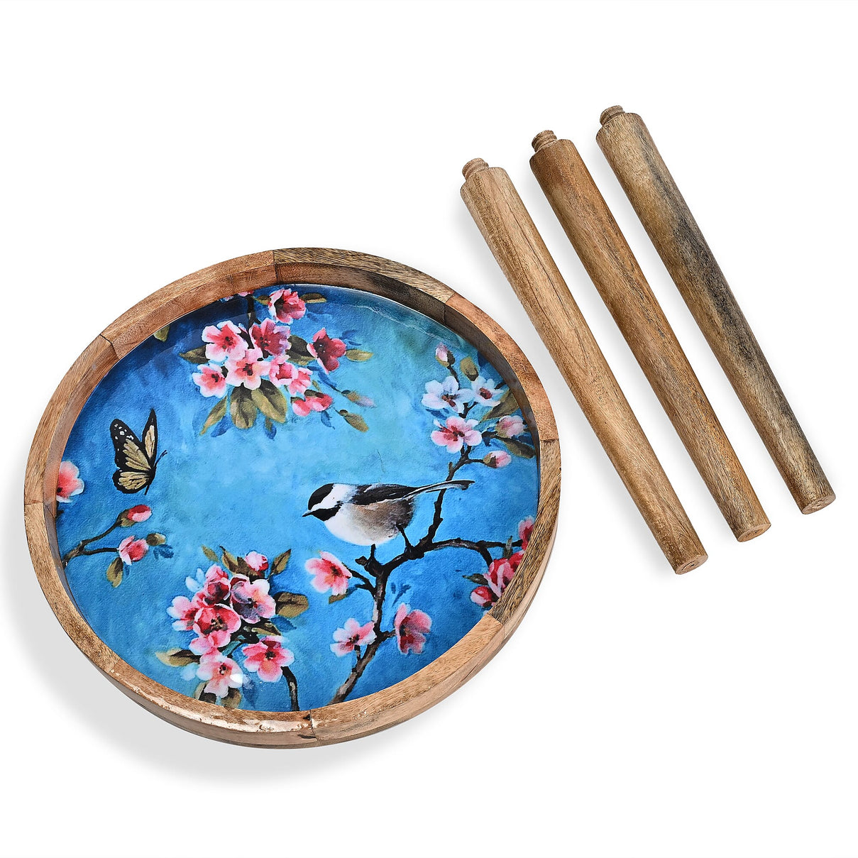 Mango Wood Enamelled Coffee Table (Size 45 x 45 cm) Flat Packed - Multi Colour 8170536 5