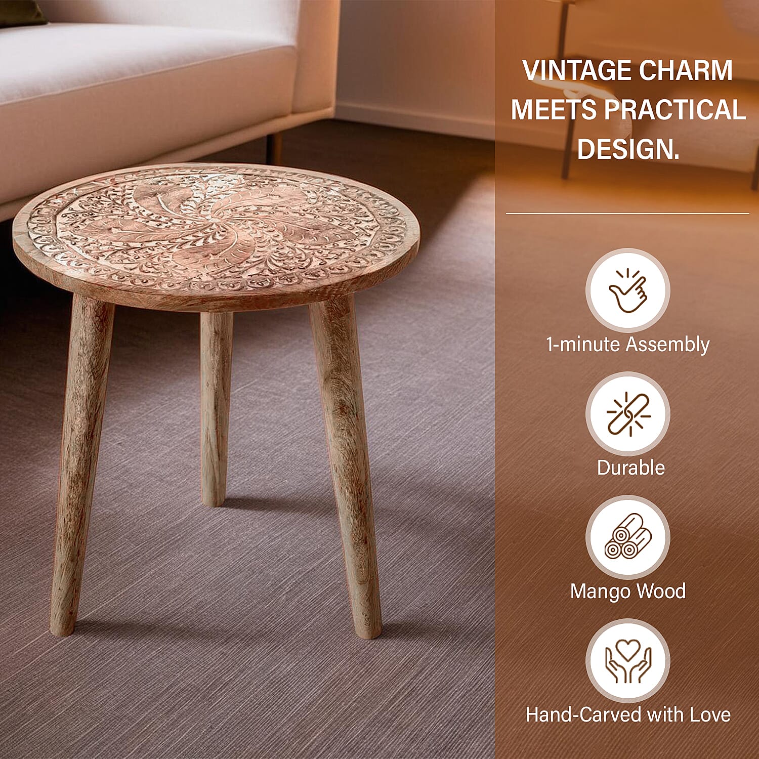 Table (Size - One Size) - Natural &amp; Grey 7805657 5