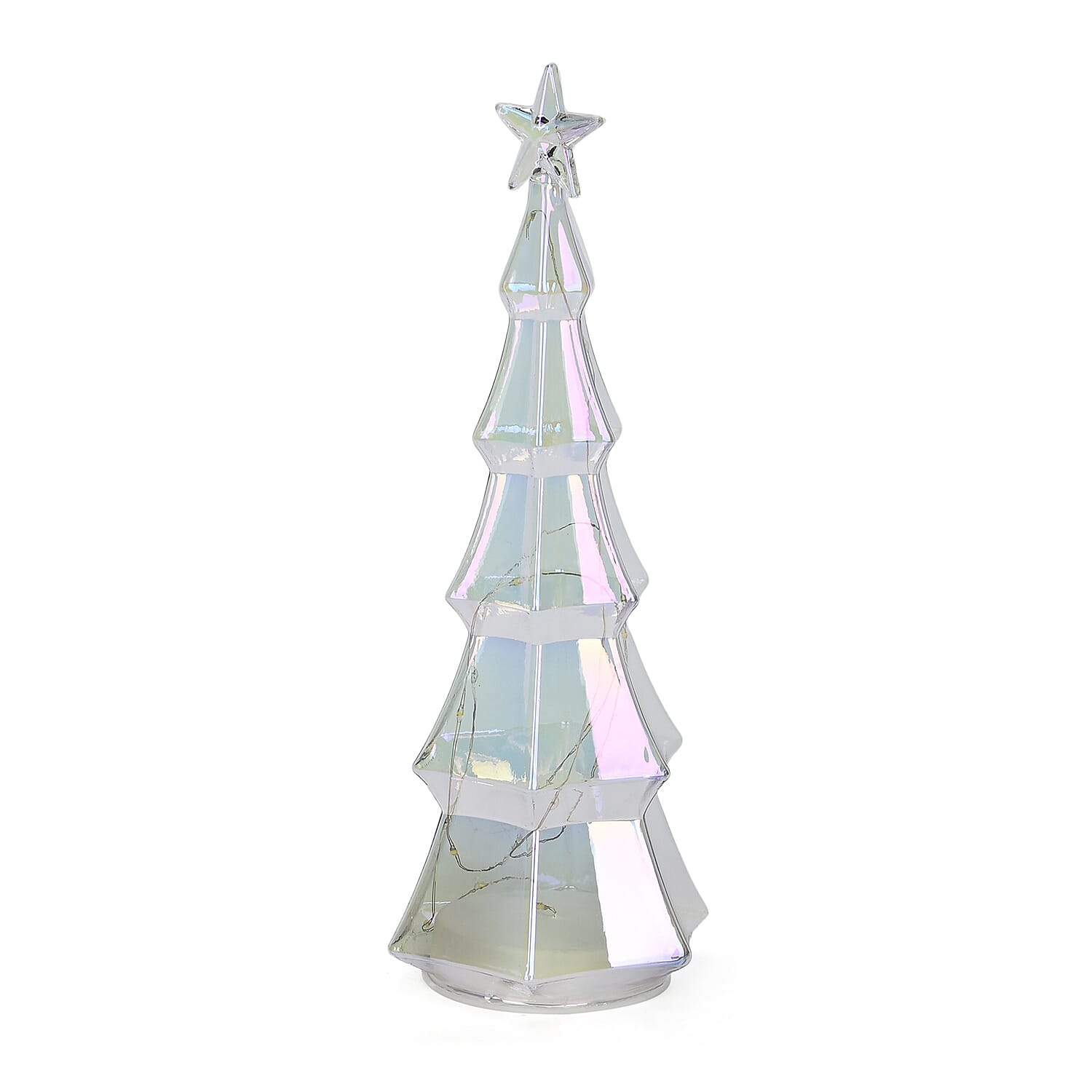 LED Striped Christmas Cone Tree - Transparent 7797054 9