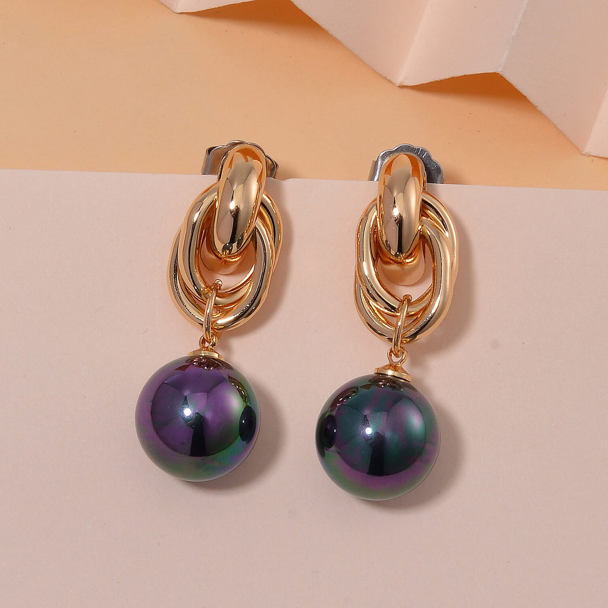 Tahitian Colour Shell Pearl Drop Earring with Push Back 8312666 3