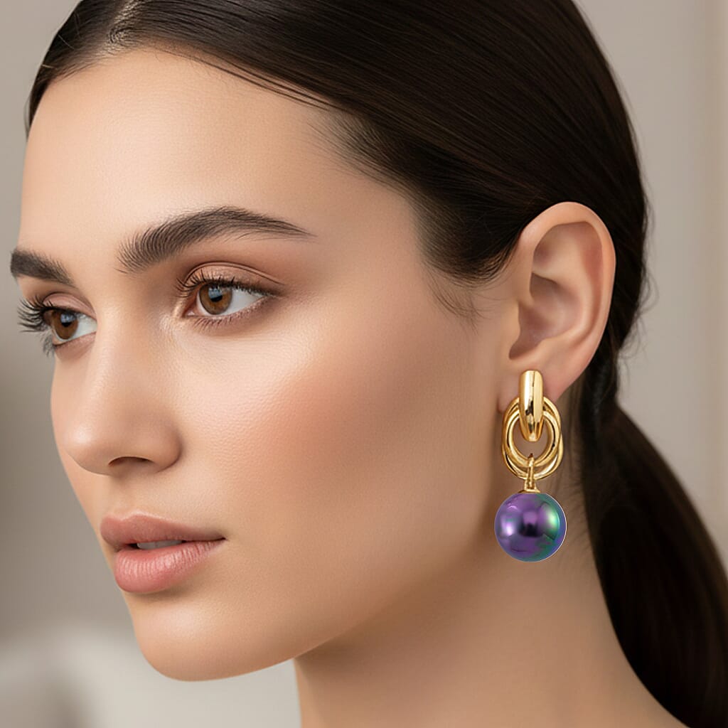 Tahitian Colour Shell Pearl Drop Earring with Push Back 8312666 5