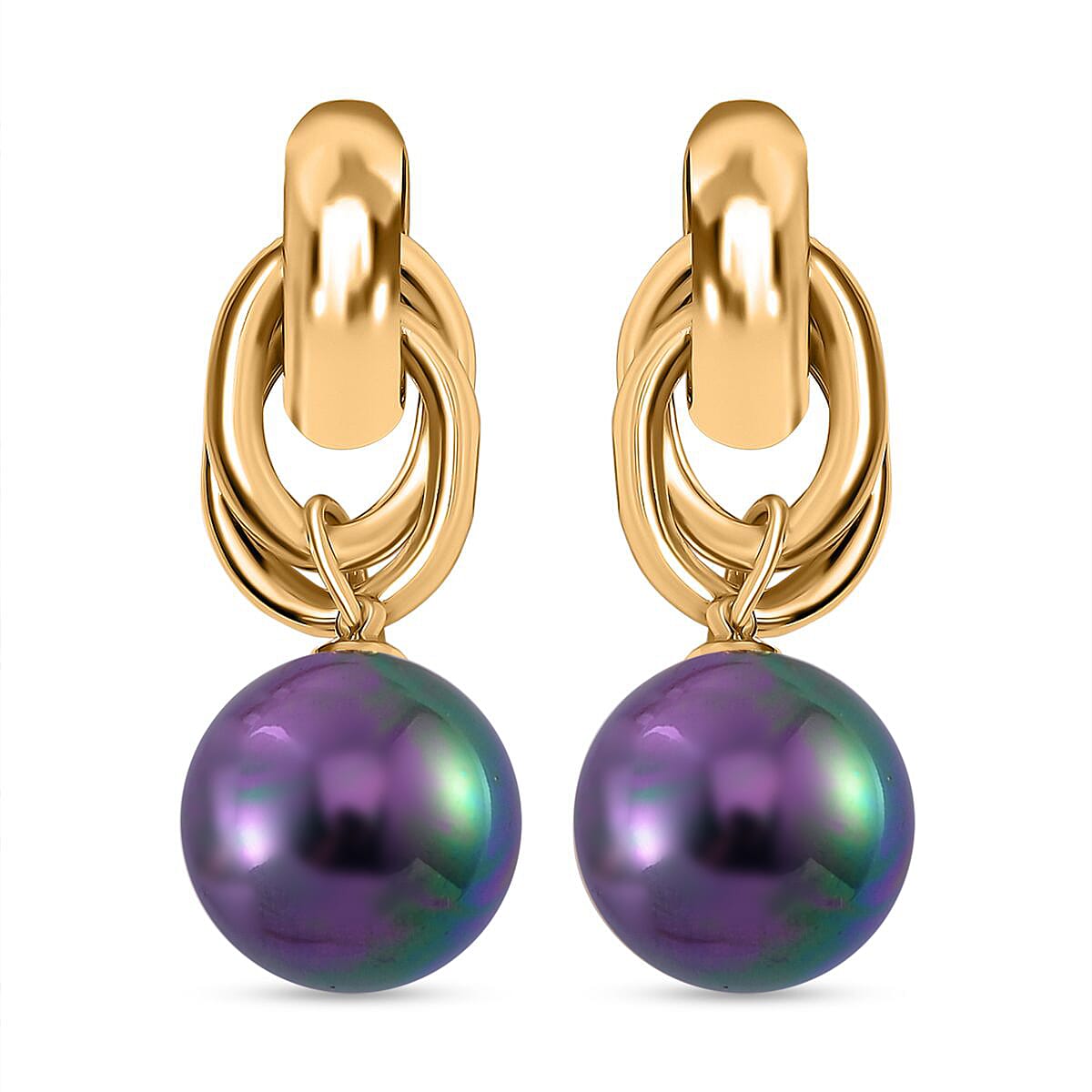 Tahitian Colour Shell Pearl Drop Earring with Push Back 8312666 2