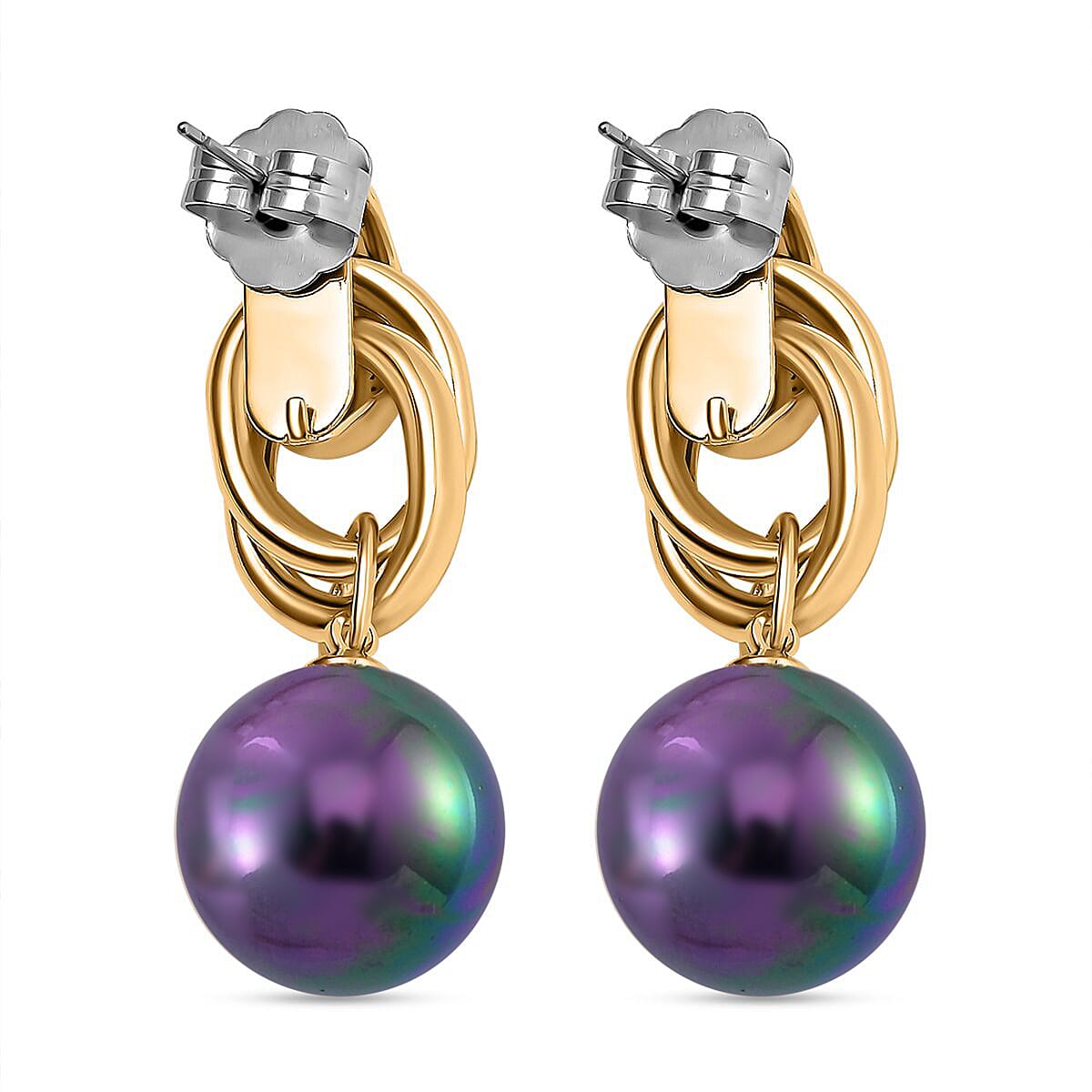Tahitian Colour Shell Pearl Drop Earring with Push Back 8312666 10