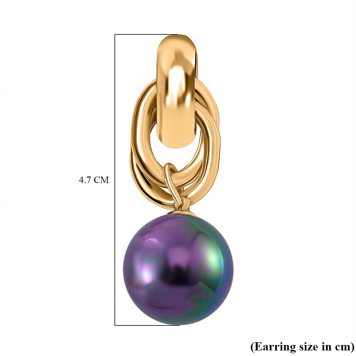 Tahitian Colour Shell Pearl Drop Earring with Push Back 8312666 12