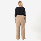Tamsy 100% Cotton Casual Elasticated Waist Trousers (Size 16to18) - Stone