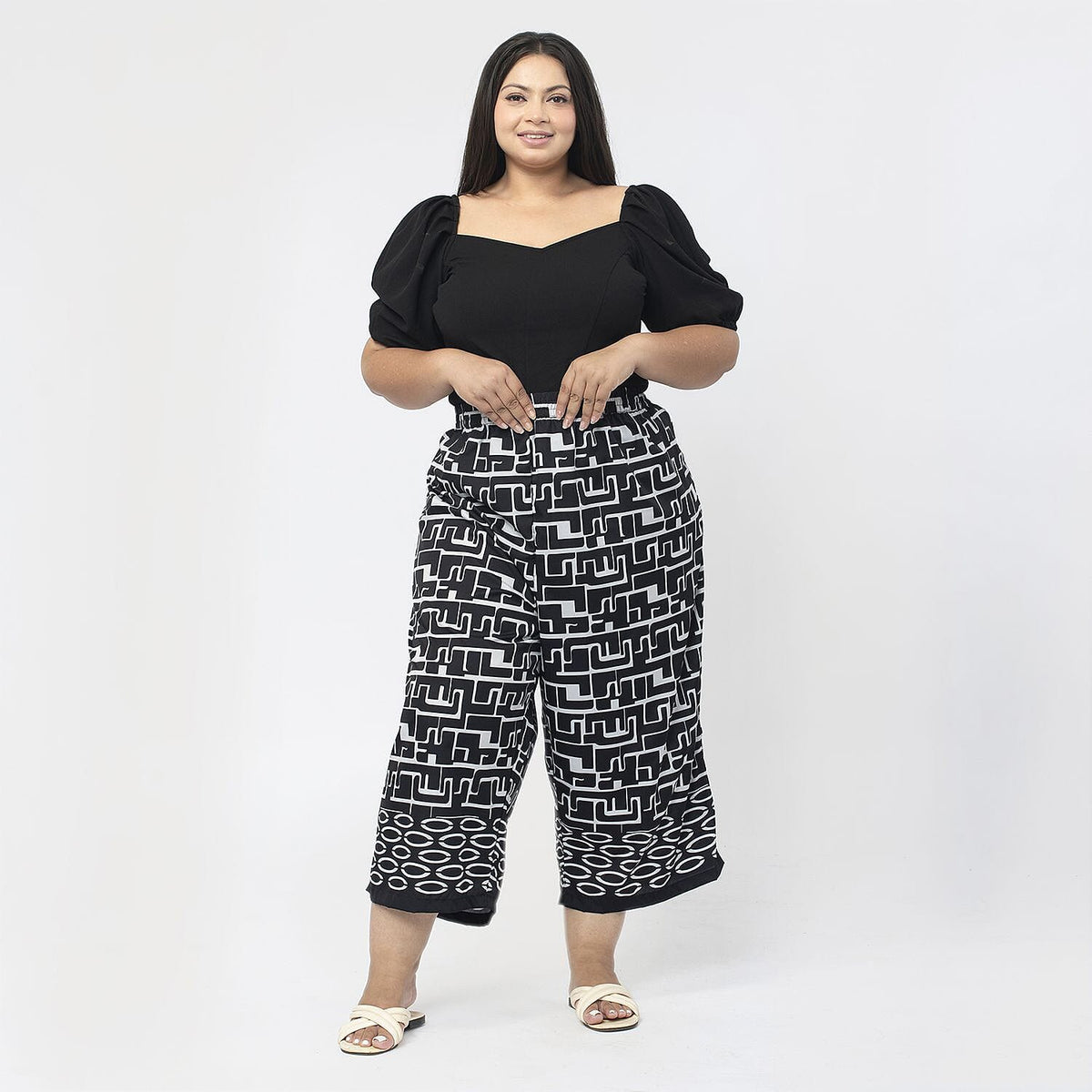 TAMSY Wide Leg Palazzo With Elasticated Waist V32568696 0