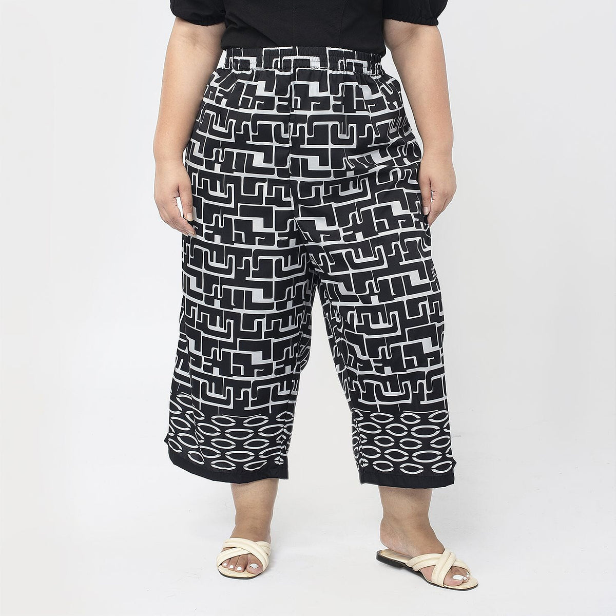 TAMSY Wide Leg Palazzo With Elasticated Waist V32568696 2