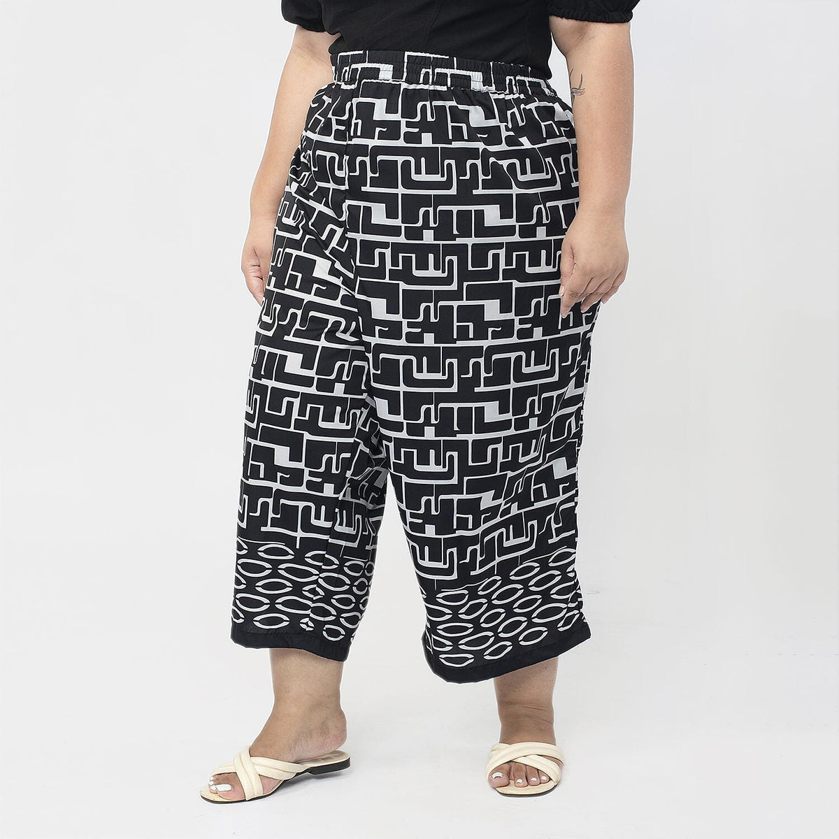 TAMSY Wide Leg Palazzo With Elasticated Waist V32568696 3