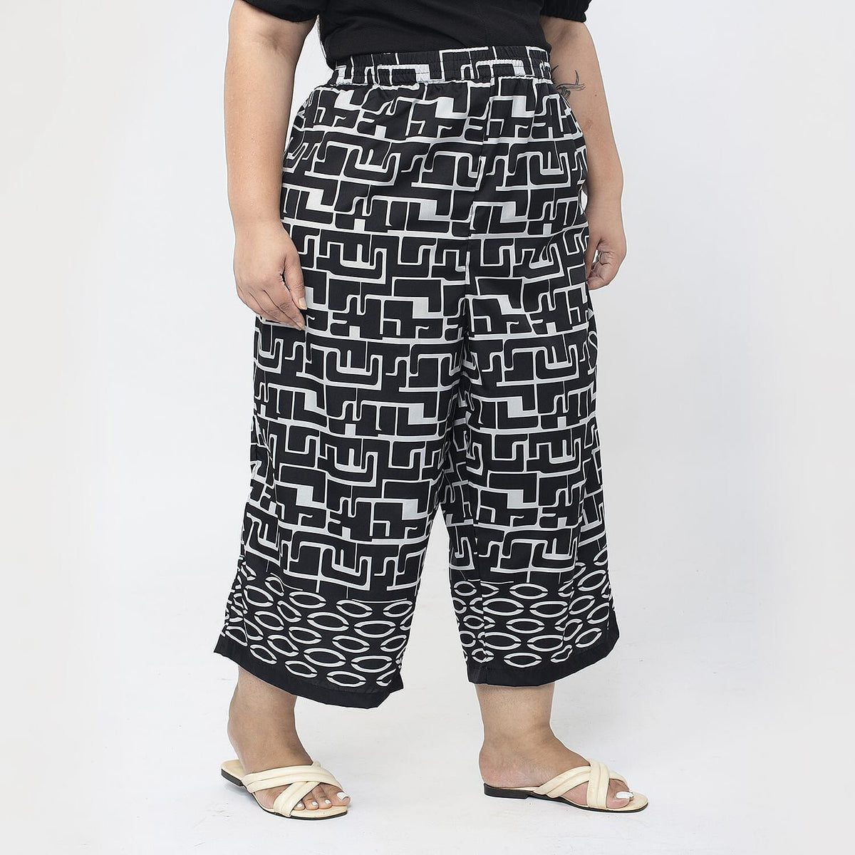 TAMSY Wide Leg Palazzo With Elasticated Waist V32568696 4