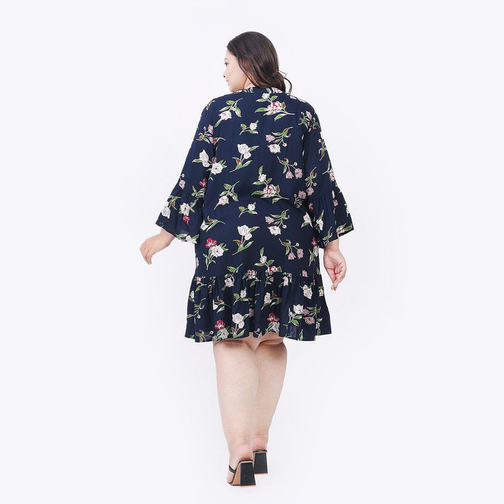 TAMSY Floral Pattern Dress - Navy Blue 7174907 2