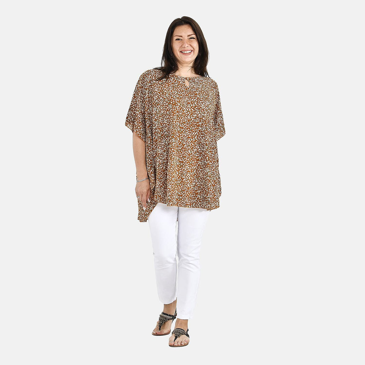 TAMSY Floral Pattern Top  - Sunset Yellow 7326852 0