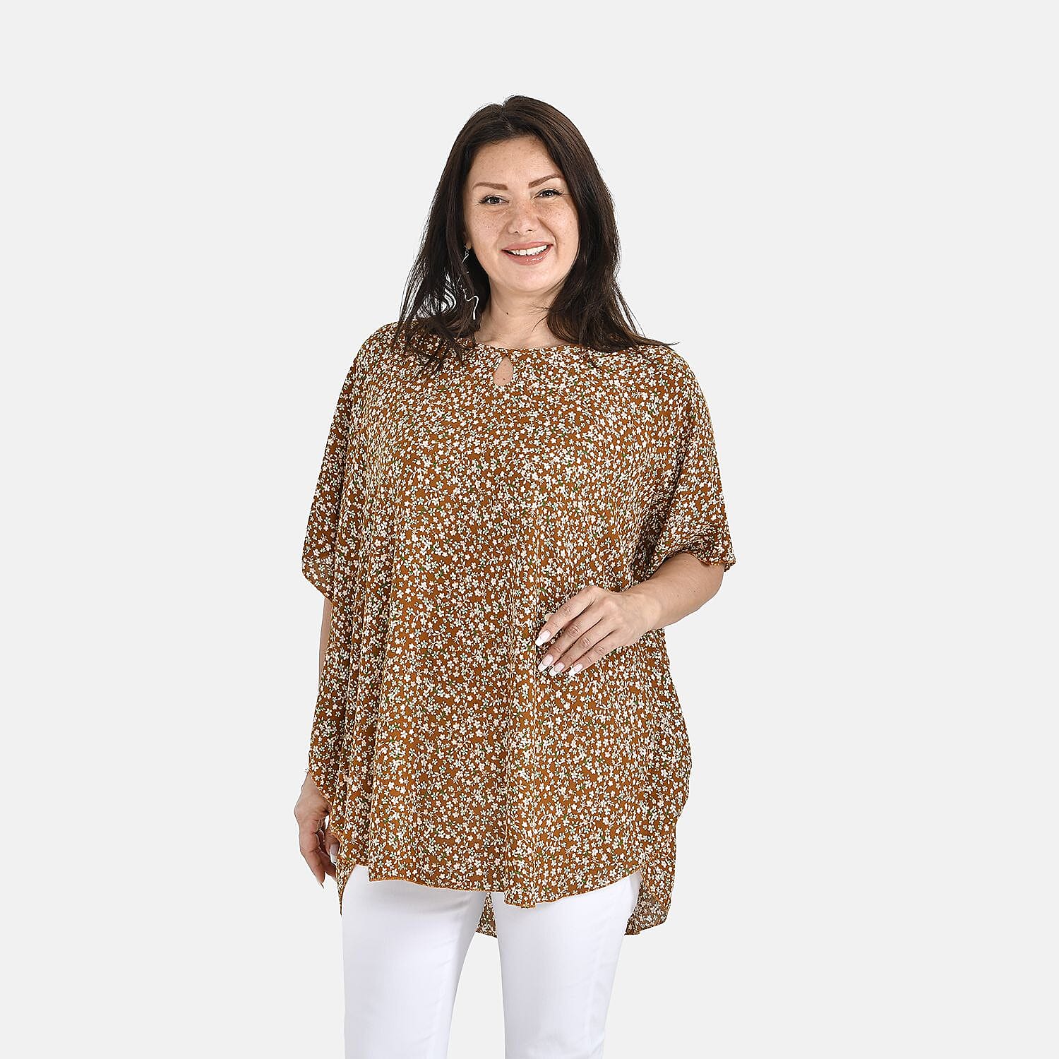 TAMSY Floral Pattern Top  - Sunset Yellow 7326852 4
