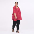 Tamsy 100% Viscose Top (One Size 8-18) - Red