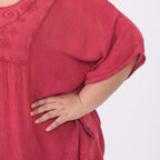 Tamsy 100% Viscose Top (One Size 8-18) - Red