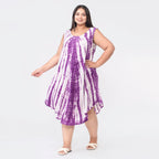 Tamsy 100% Viscose Tie Dye Dress (One Size,8-18) - Purple