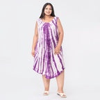 Tamsy 100% Viscose Tie Dye Dress (One Size,8-18) - Purple