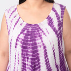 Tamsy 100% Viscose Tie Dye Dress (One Size,8-18) - Purple