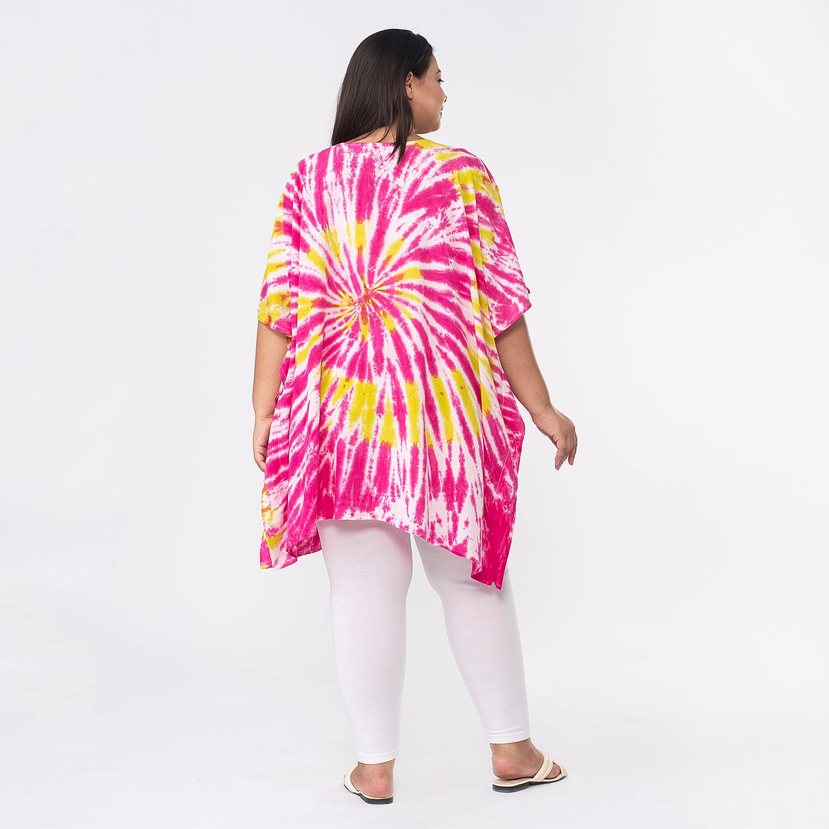 Tamsy V-Neck Tie-Dye Short Kaftan 7368517 2