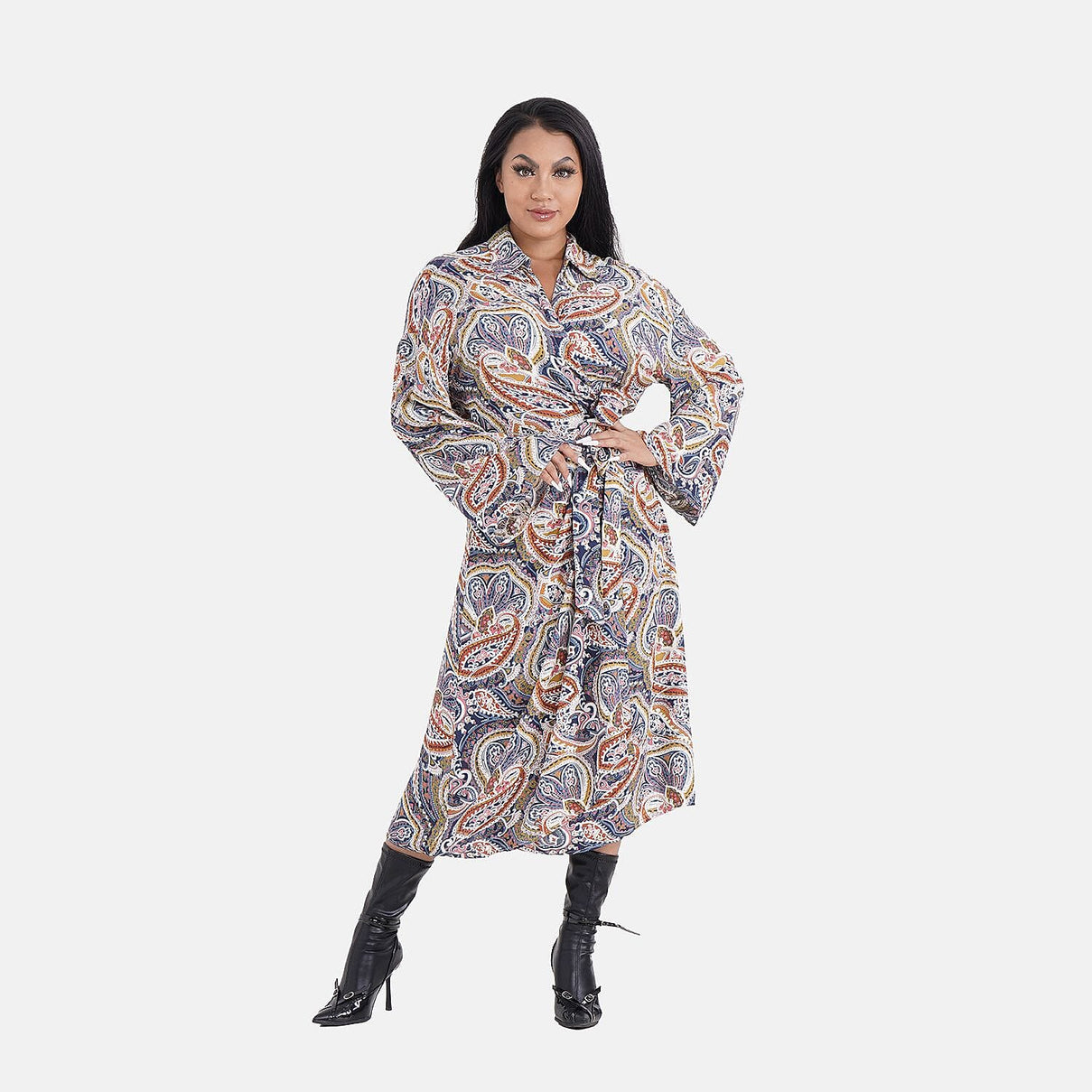 Tamsy Woven Midi Wrap Dress 7513304 0