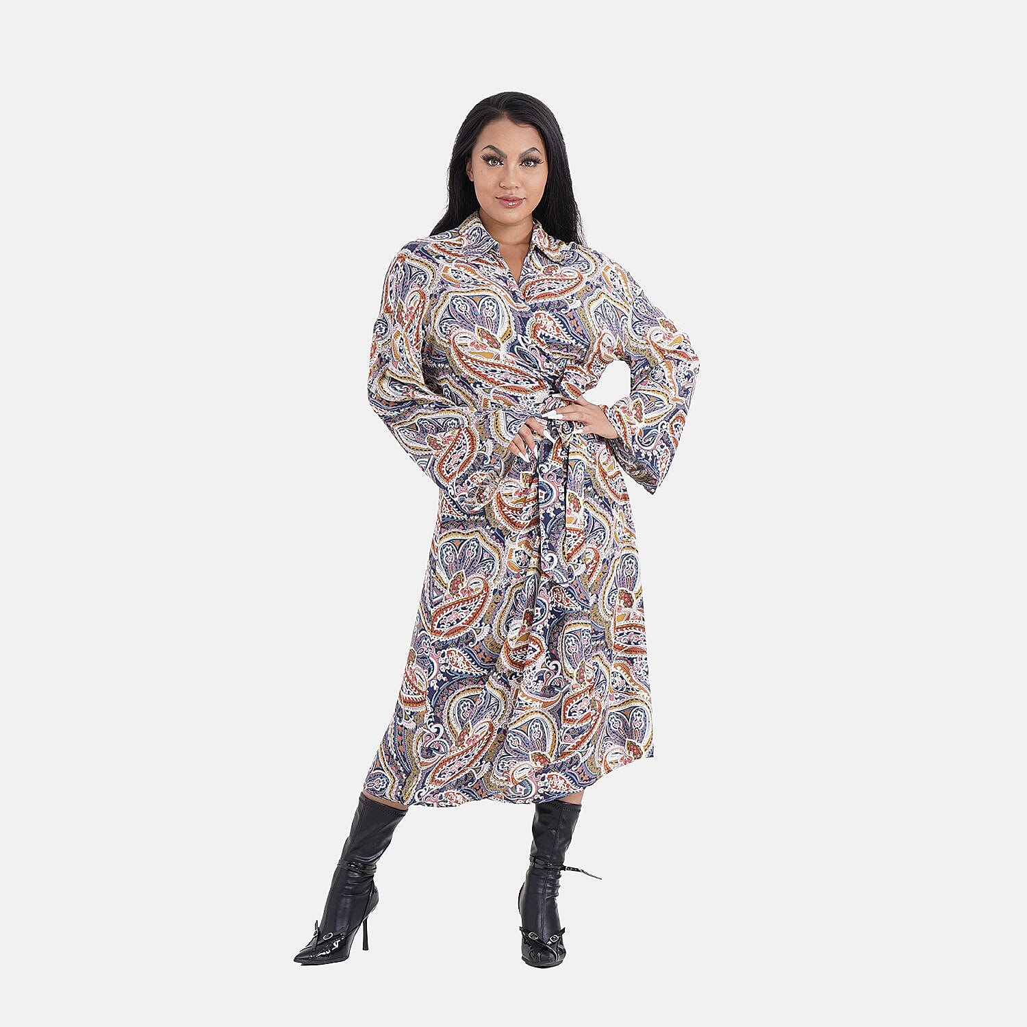 Tamsy Woven Midi Wrap Dress 7513304 0