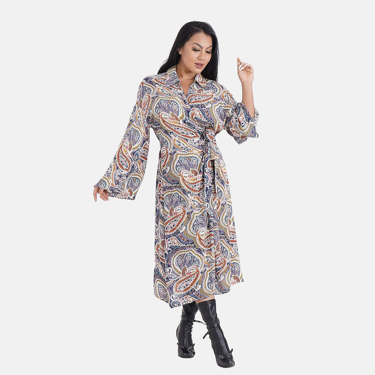 Tamsy Woven Midi Wrap Dress 7513304 2