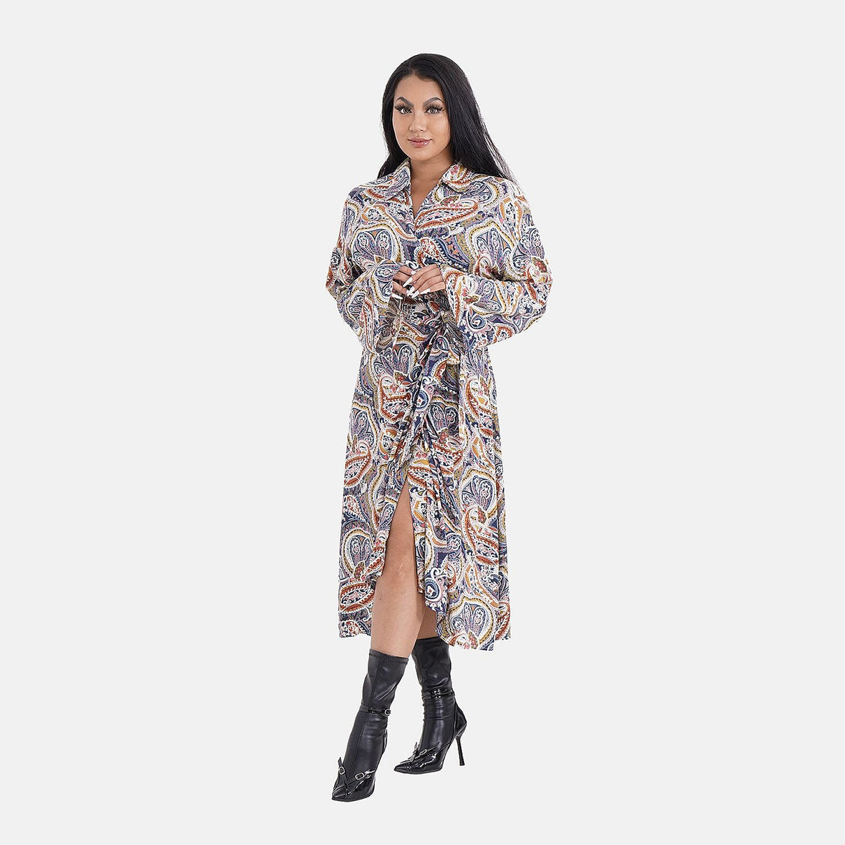 Tamsy Woven Midi Wrap Dress 7513304 3