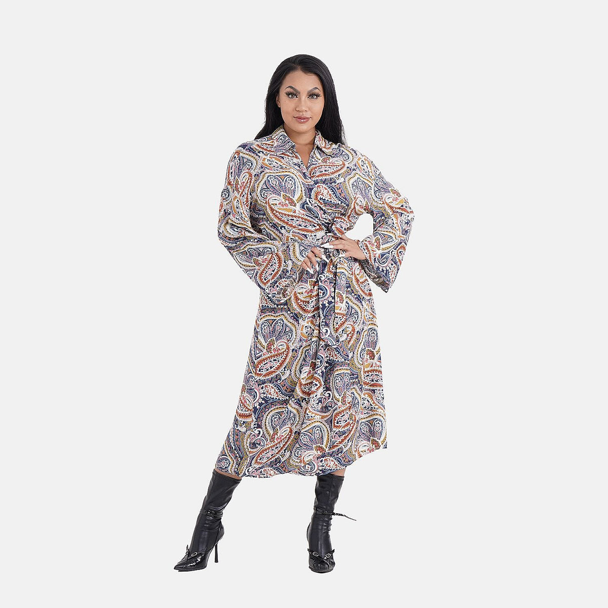 Tamsy Woven Midi Wrap Dress 7513307 0