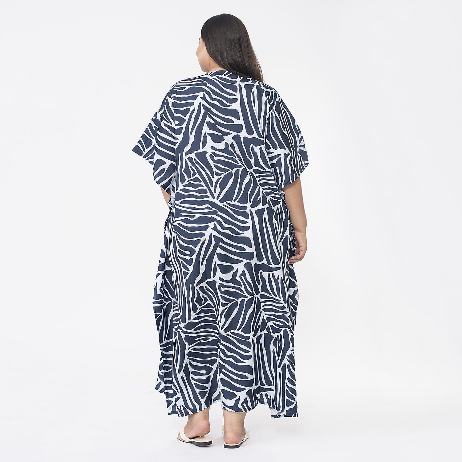 TAMSY Abstract Printed Dress  - Navy and Light Blue 7378419 2