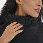 Woven Pattern Roll Neck Sleeveless Jumper (One Size,8-18) - Red & Black