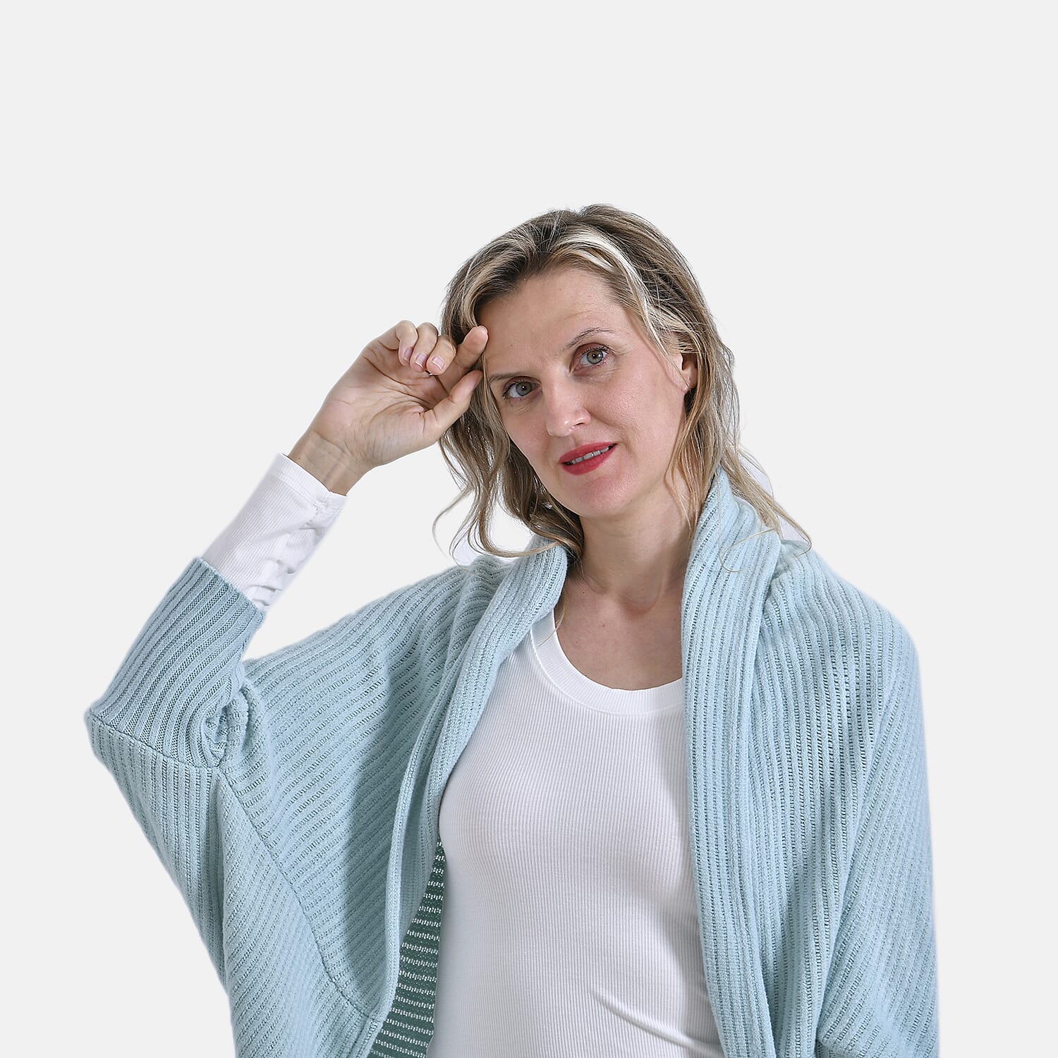 Tamsy Casual Knit Batwing Sleeve Open Cardigan (One Size) - Moss 7978883 4