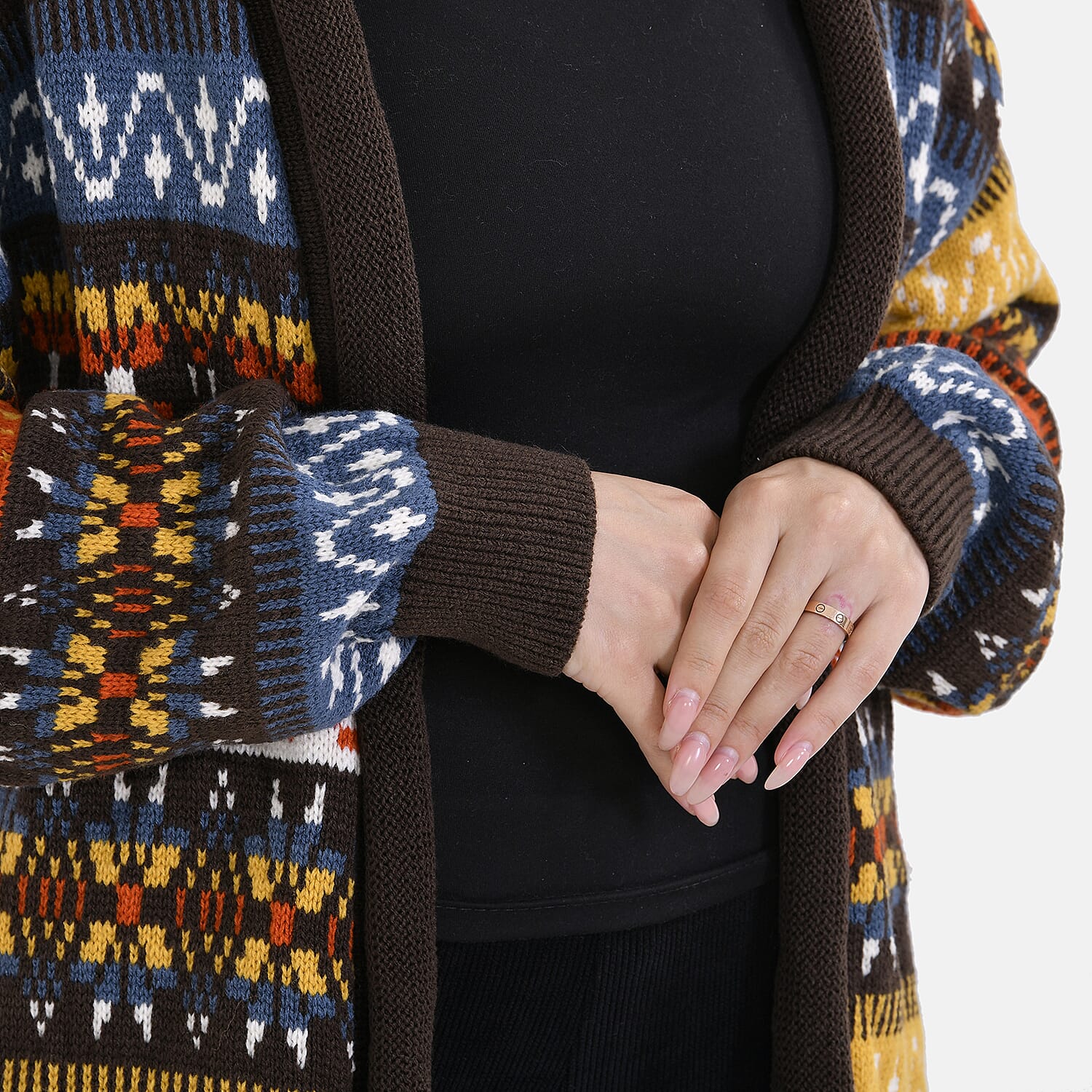 Limited Collection Tamsy Multi-Striped Pattern Coatigan 7807030 5