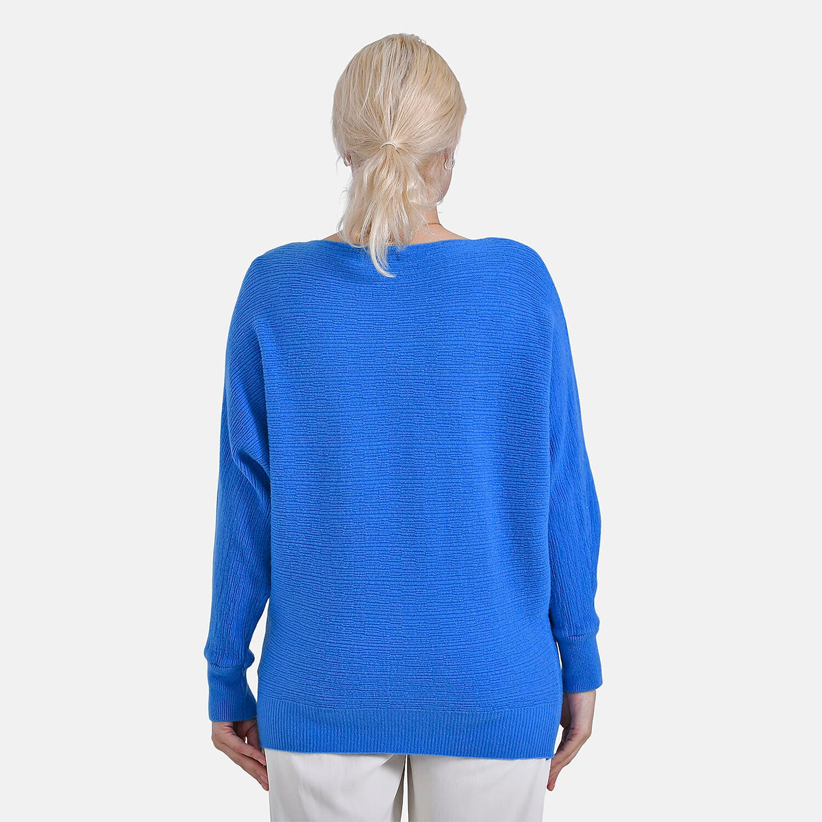 Tamsy Boat Neck Batwing Sleeve Jumper (One Size 8-18) - Navy V32606496 3