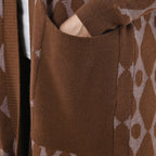 Tamsy Contrast Longline Coatigan One Size (8-22) - Brown