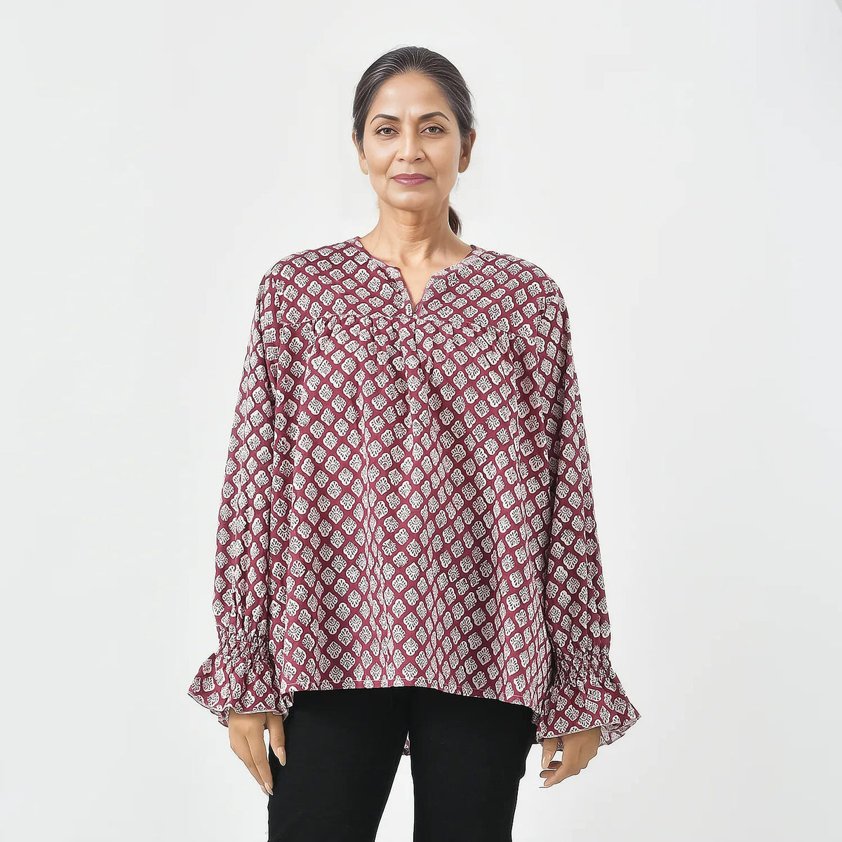 La Marey Pure Cotton Printed Blouse V32539728 0