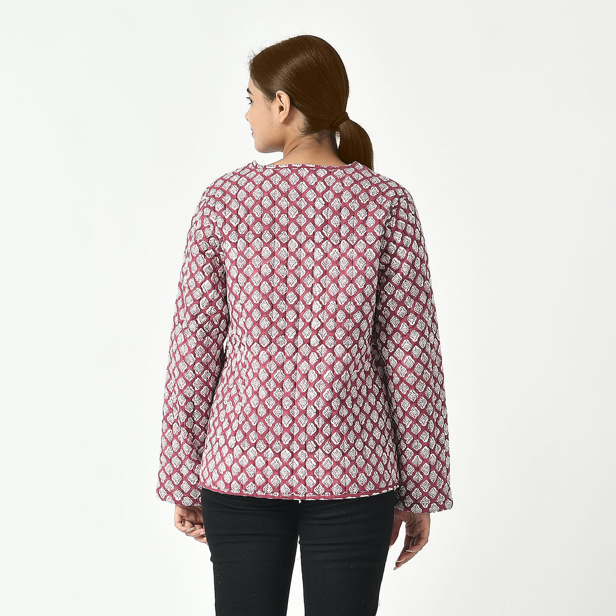 LA-MAREY Pure Cotton Block Print Quilted Jacket 7748053 2