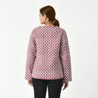 LA-MAREY pure cotton block print Jacket (Size S - 8 to 10) - Burgundy & White