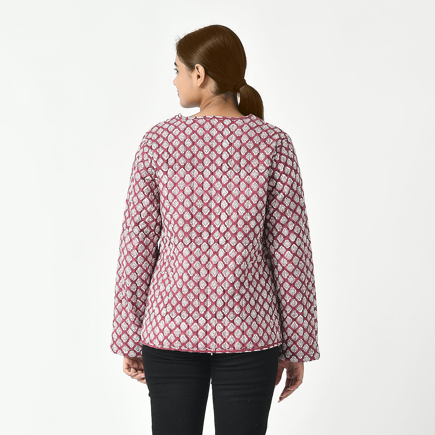 LA-MAREY Pure Cotton Block Print Quilted Jacket 7748053 2