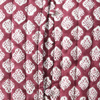 LA-MAREY pure cotton block print Jacket (Size S - 8 to 10) - Burgundy & White