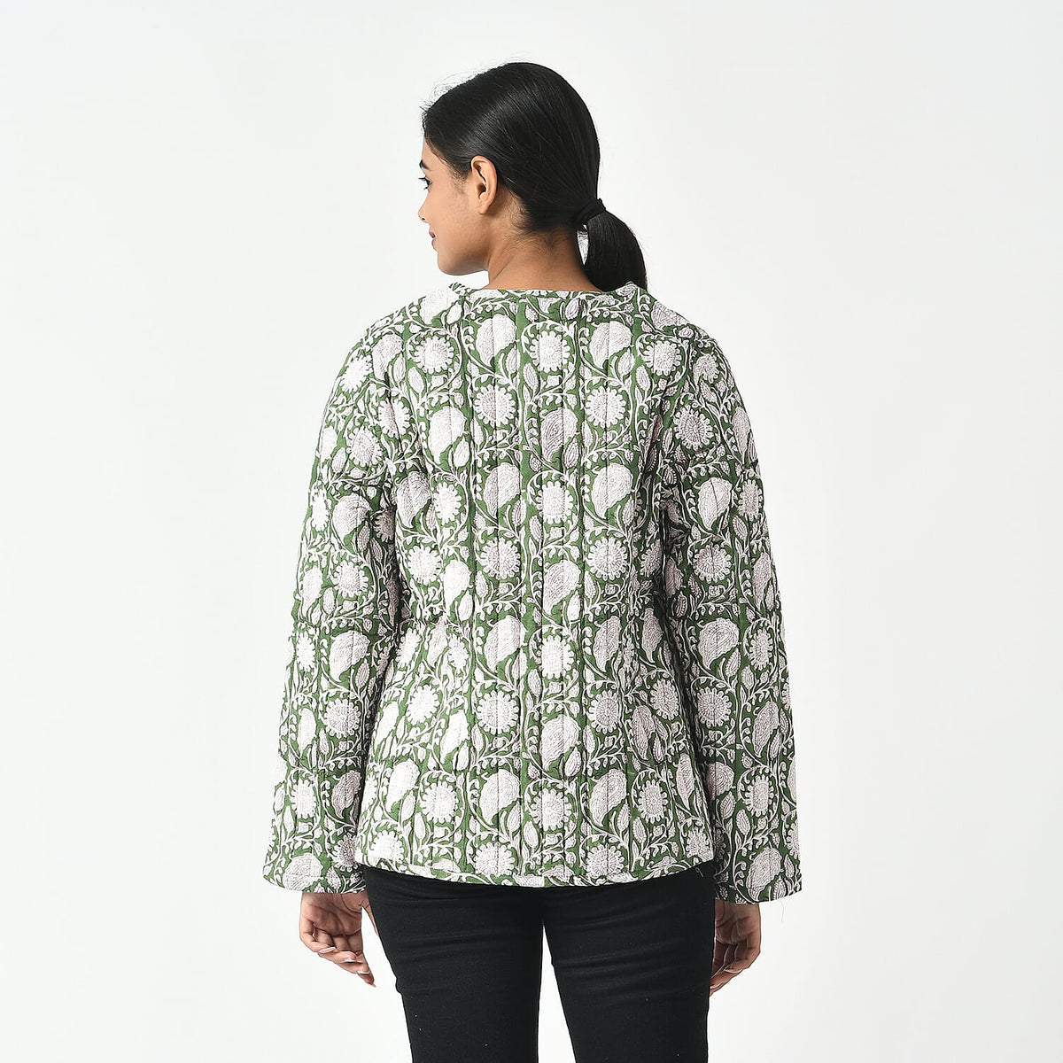 LA-MAREY Pure Cotton Block Print Quilted Jacket 7748002 2