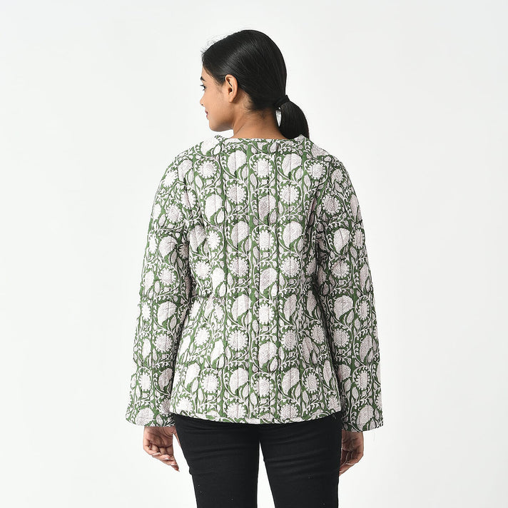 LA-MAREY Pure Cotton Block Print Quilted Jacket 7748002 2