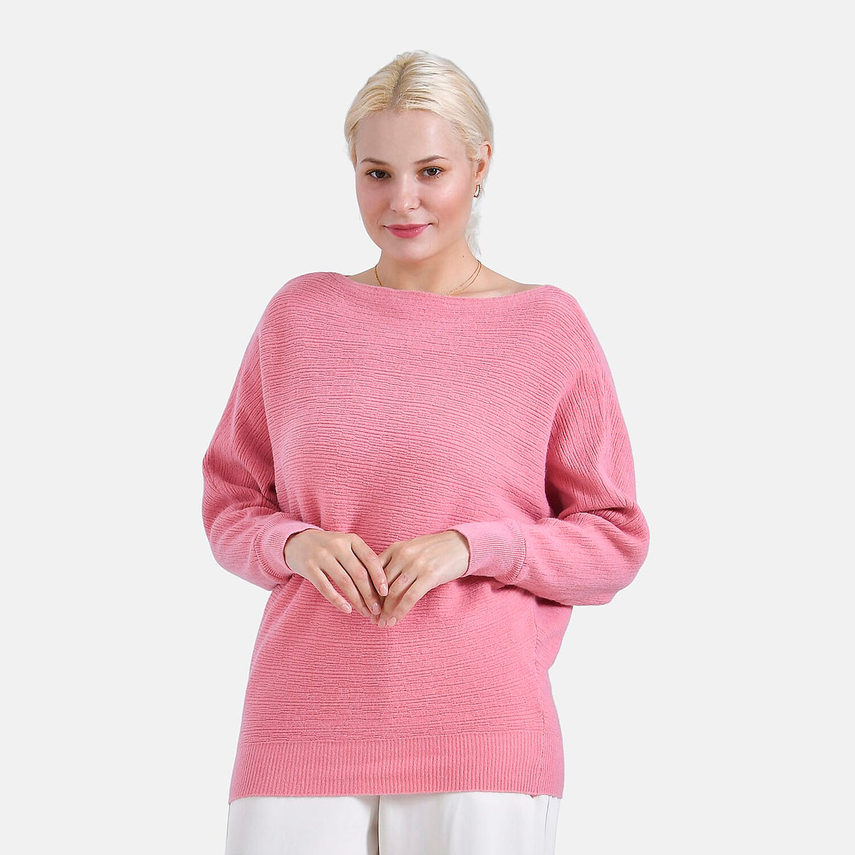 Tamsy Cotton Boat Neck Jumper (Size Up to 20) - Pink 7976397 0