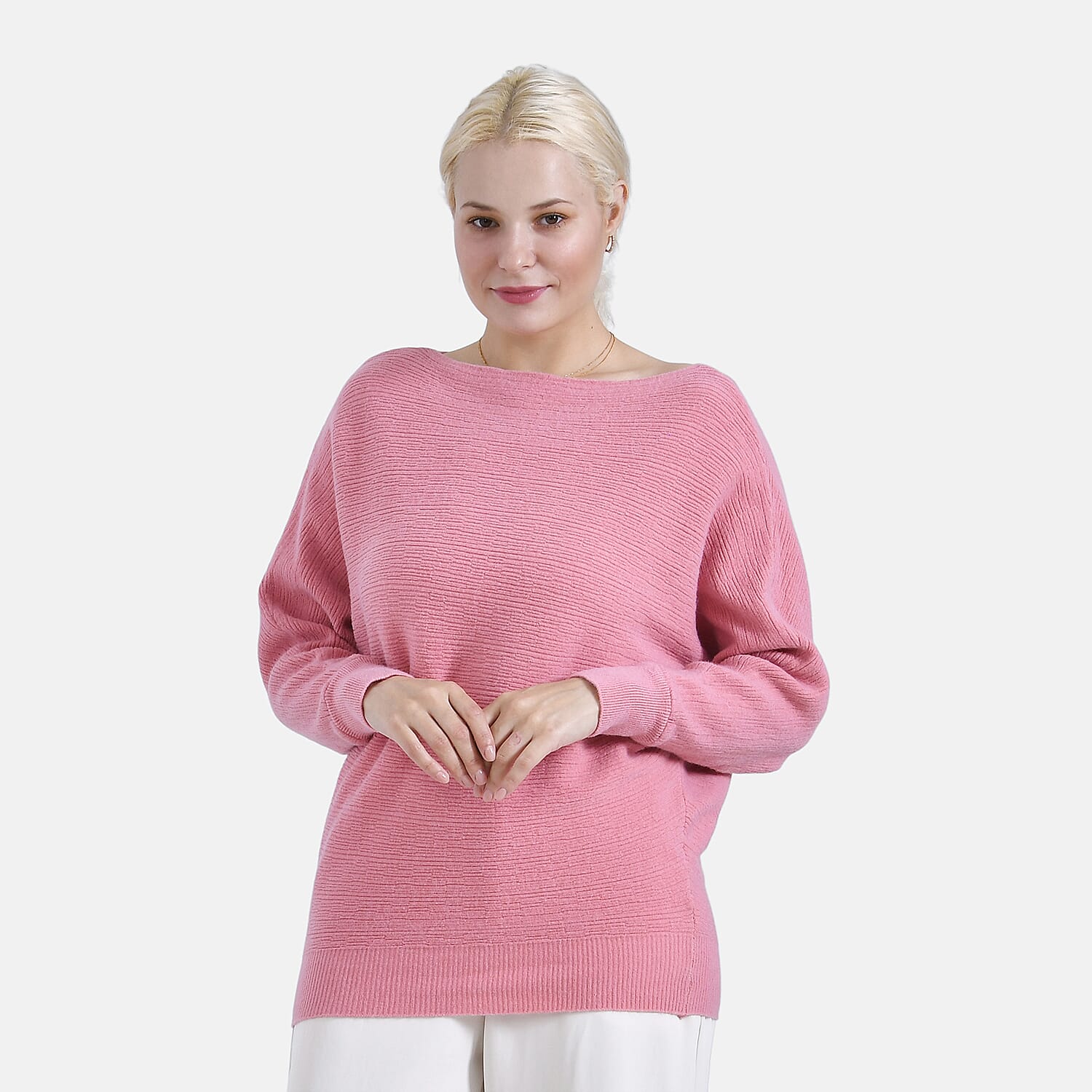 Tamsy Cotton Boat Neck Jumper (Size Up to 20) - Pink 7976397 0