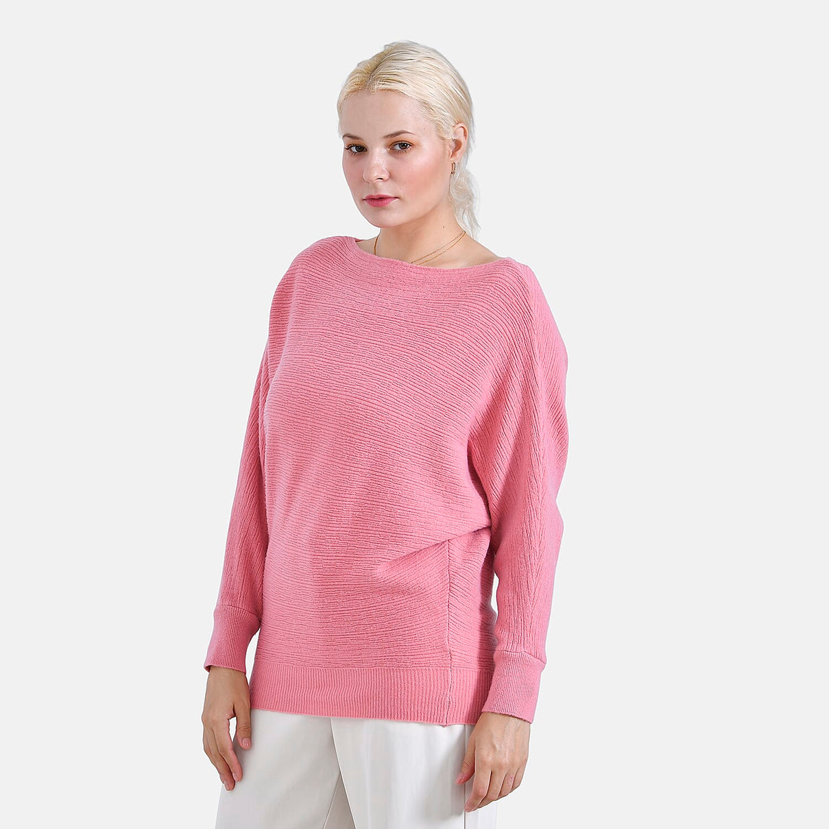 Tamsy Cotton Boat Neck Jumper (Size Up to 20) - Pink 7976397 4