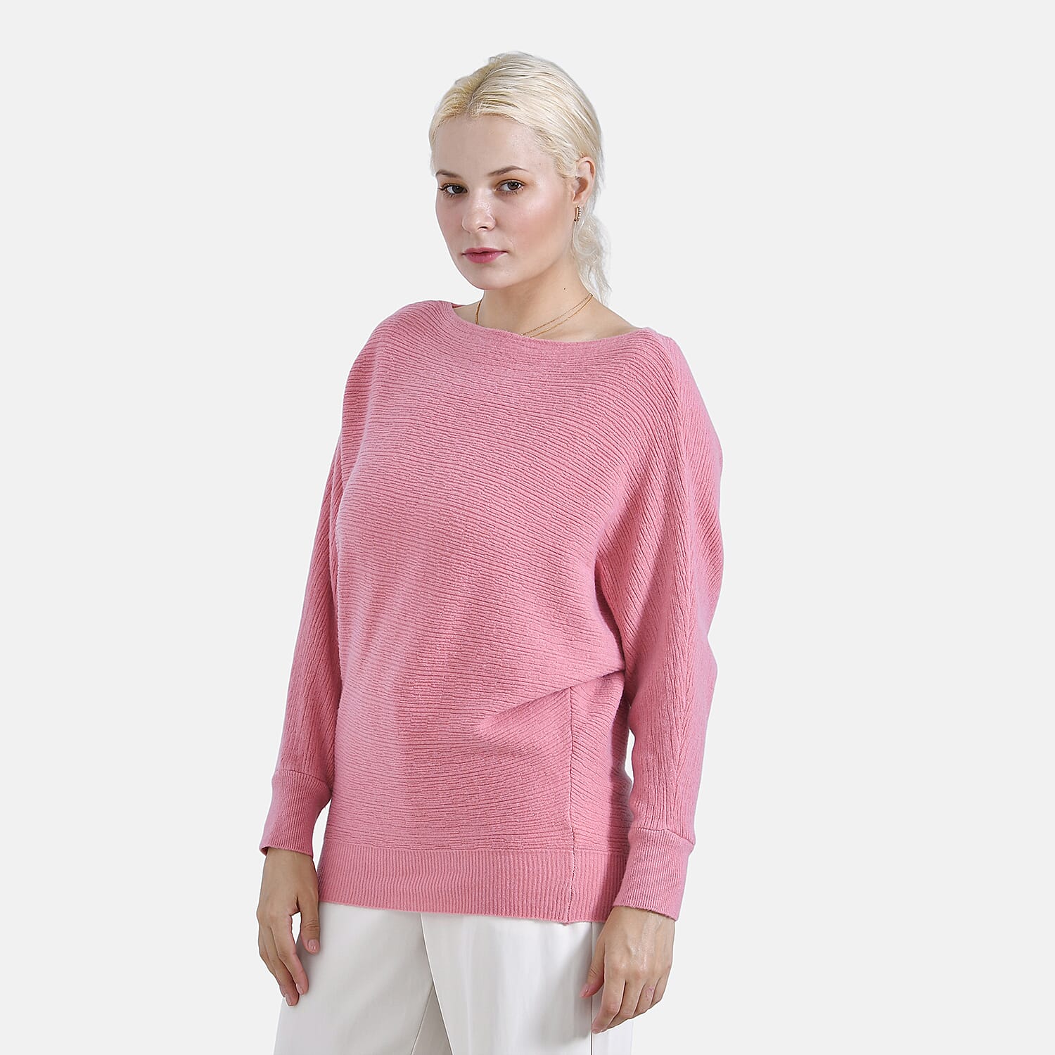 Tamsy Cotton Boat Neck Jumper (Size Up to 20) - Pink 7976397 4