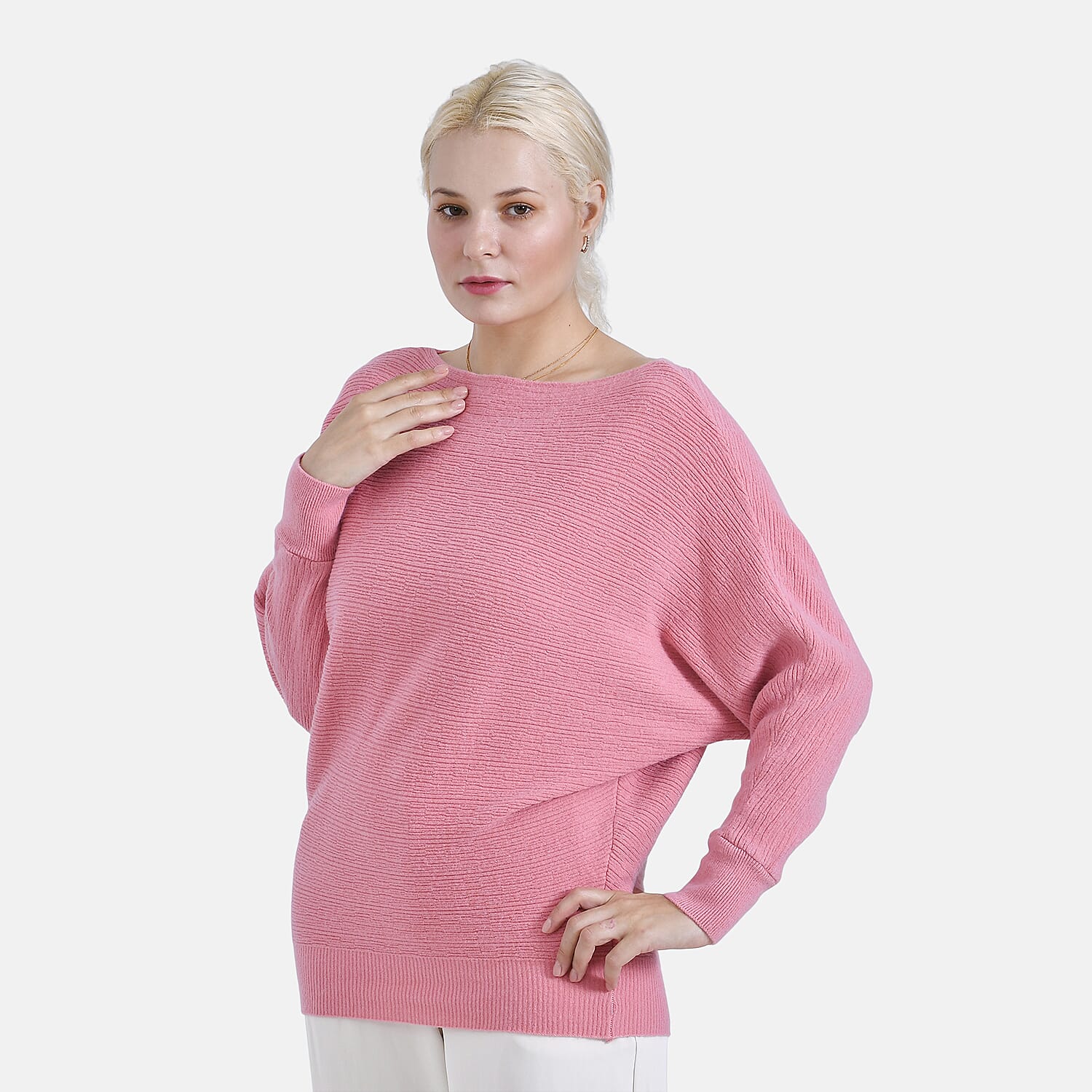 Tamsy Cotton Boat Neck Jumper (Size Up to 20) - Pink 7976397 5