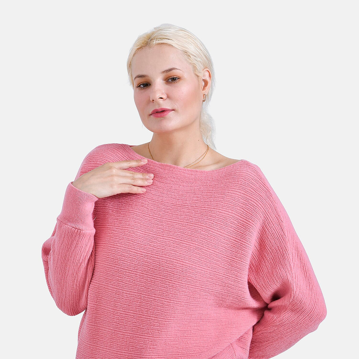 Tamsy Cotton Boat Neck Jumper (Size Up to 20) - Pink 7976397 6