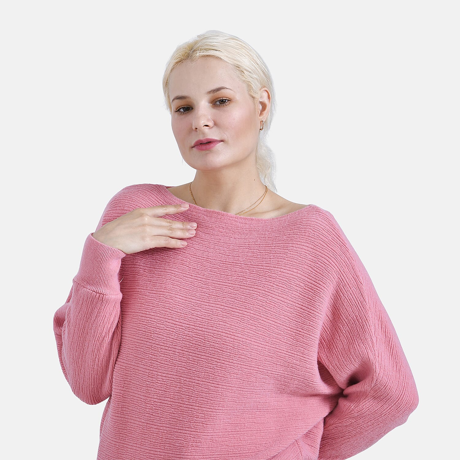 Tamsy Cotton Boat Neck Jumper (Size Up to 20) - Pink 7976397 6
