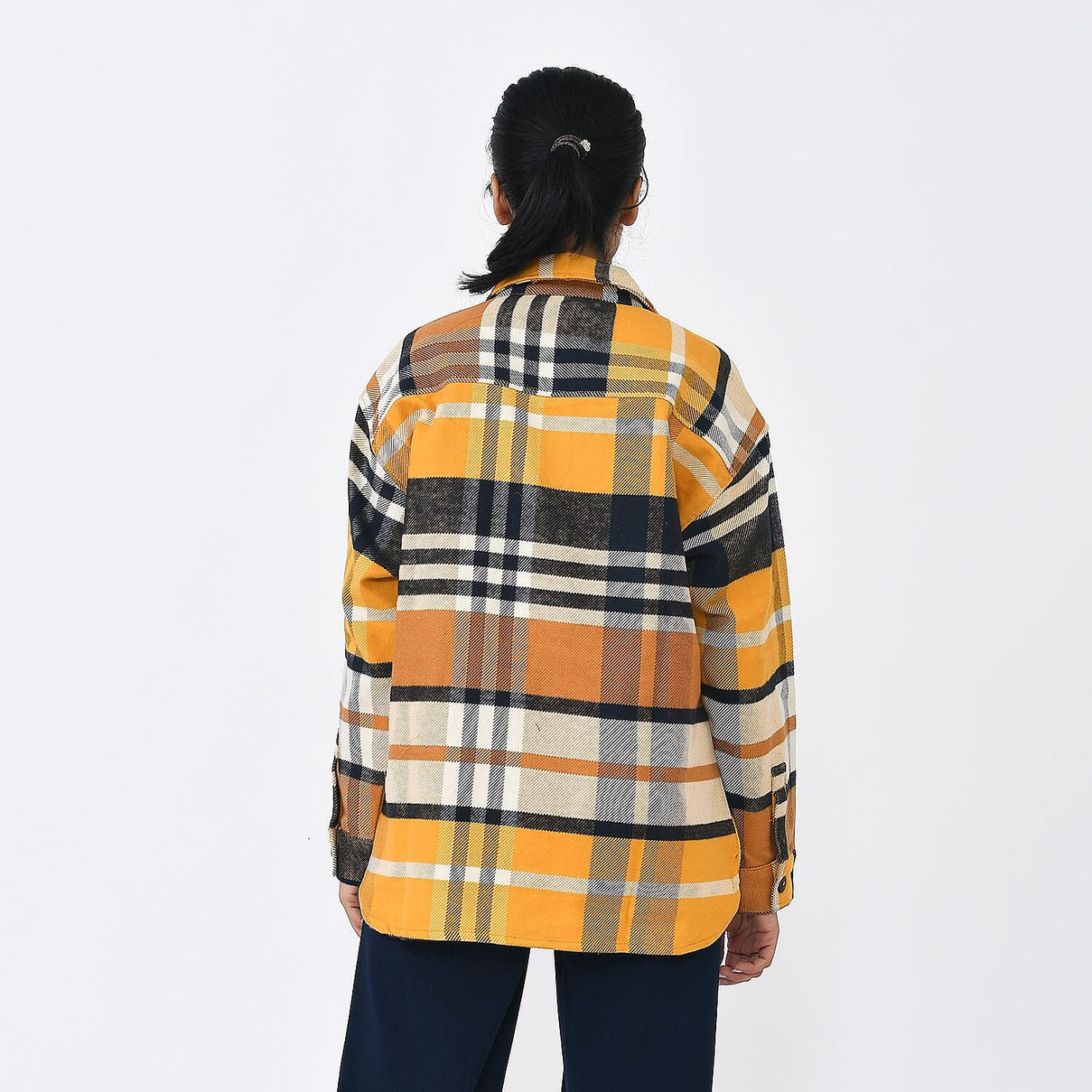 Tamsy Women's 100% Cotton Checkered Shacket with Pockets 7656995 1