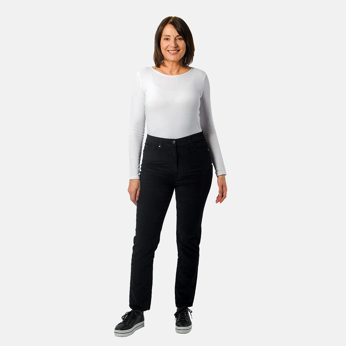TAMSY Cotton Straight Leg Cord Trouser  - Black 8858386 0