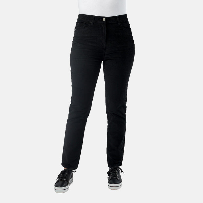TAMSY Cotton Straight Leg Cord Trouser  - Black 8858386 2